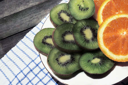 Kiwi and orangeの写真素材