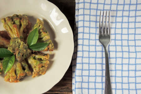 Fried cauliflower in a plateの写真素材