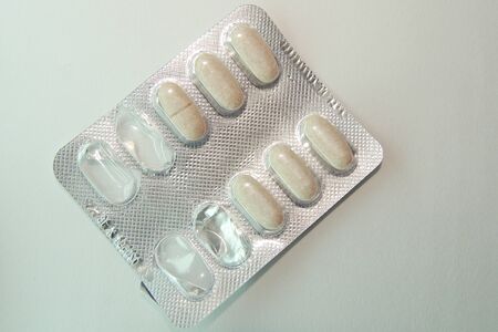 Medical pill tablet isolated on white, clipping path included