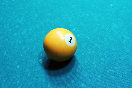 Billiard table with balls. Close-up. Narrow depth of field.の写真素材