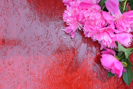 Valentines Day background with heart and roses. Vintage styleの写真素材