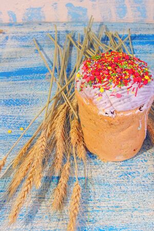 Easter Cakes - Traditional Kulich, Paska Easter Bread. Traditional Easter spring