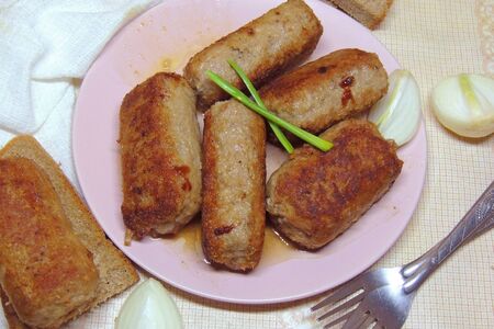 Chicken Kiev cutlets with parsley leaves. Ukrainian tradition food.