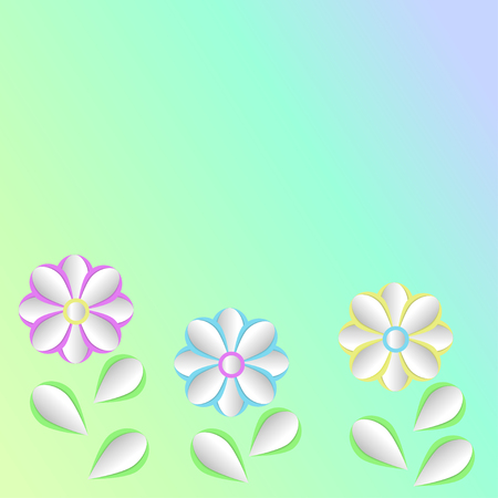 Cutout paper flowers vector greeting cardのイラスト素材