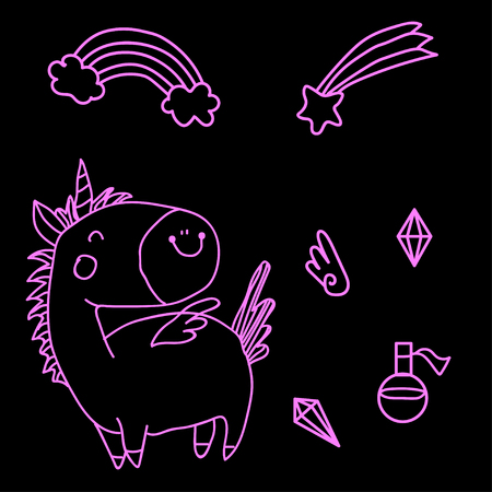 cute silhouette of a hornet on a black backgroundのイラスト素材