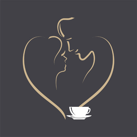 Romantic couple imageのイラスト素材