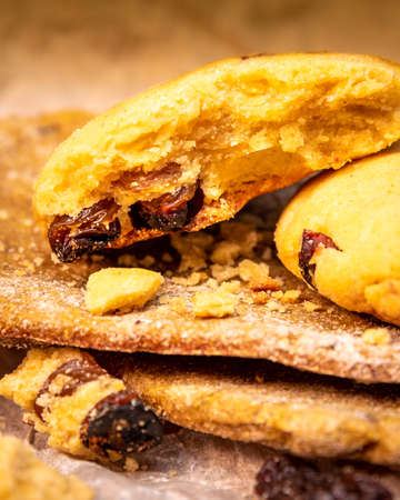 Made by hand fresh tortillas and cookies with raisins.の写真素材