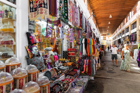 Nicosia, Cyprus - June 28, 2022: Bandabulya Municipal Market in old historical center of nord Nicosia, Cyprus.のeditorial素材