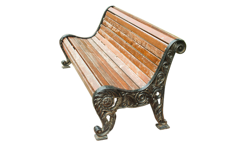 This is a Park bench on a white backgroundの写真素材