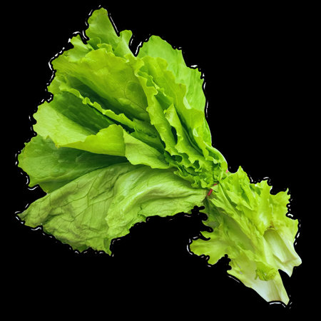 green lettuce leaves in a bunch isolated from the background