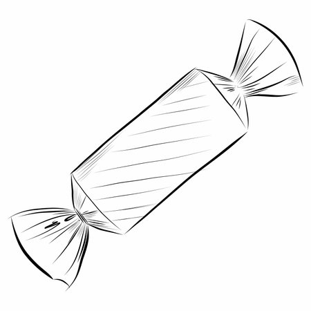 Hand drawn party cracker shaped like candy illustrationのイラスト素材