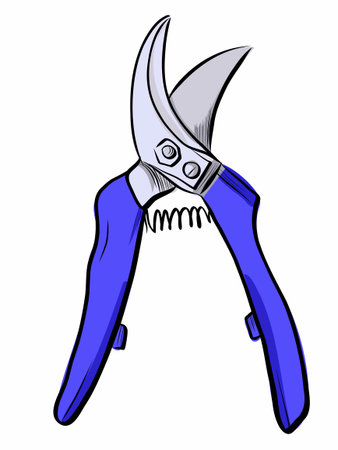 Blue garden pruning shears tool vector illustrationのイラスト素材