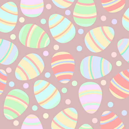 Colorful easter eggs seamless pattern. Vector illustration with dots in pastel colors for games, background, pattern, decor. Print for fabrics and other surfaces.のイラスト素材