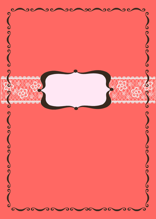 Vector illustration of decorative frame for text on a lace backgroundのイラスト素材