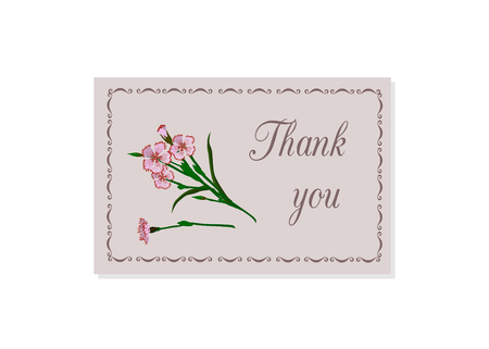 Vector illustration of wedding invitation Thank you isolated on white backgroundのイラスト素材