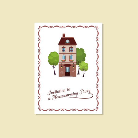 Vector illustration of card Invitation house-warming partyのイラスト素材
