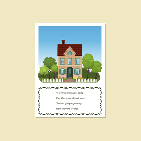 Vector illustration of card Invitation house-warming partyのイラスト素材