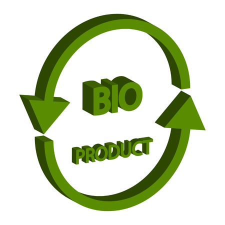 Vector illustration of bio product isometric 3D, isolated on white backgroundのイラスト素材