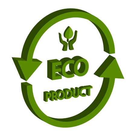 Vector illustration of eco Product isometric 3D, isolated on white backgroundのイラスト素材