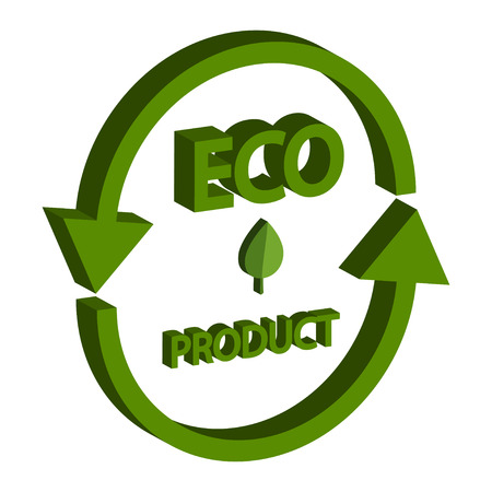 Vector illustration of eco Product isometric 3D, isolated on white backgroundのイラスト素材