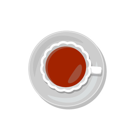 Vector illustration of cup of tea isolated on white backgroundの写真素材