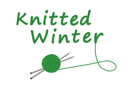 Vector illustration of knitting needles and ball of woolのイラスト素材