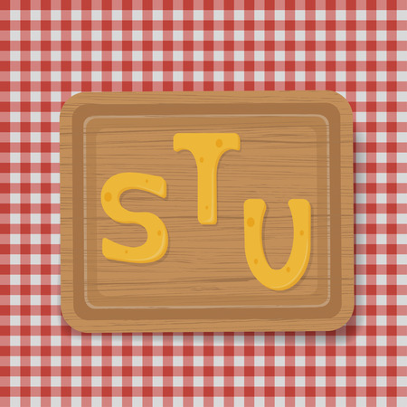 Vector Illustration of Cheese full letters set. Vector typeface alphabet.のイラスト素材