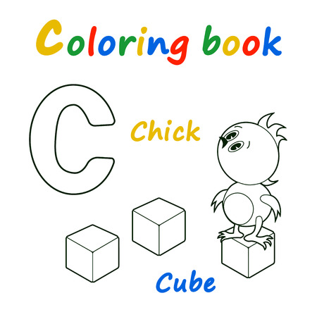 Vector illustration of Alphabet coloring book to educate preschool kidsのイラスト素材