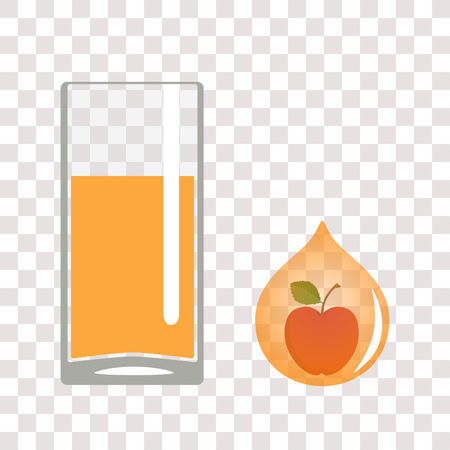 Vector illustration of glass of apple juice. Time to detoxのイラスト素材