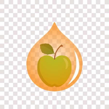 Vector illustration of drop of apple juice. Time to detoxのイラスト素材