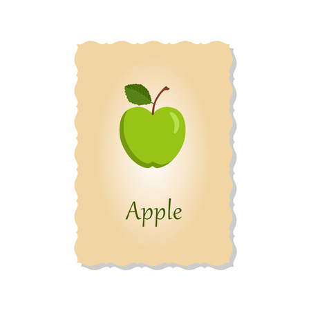 Vector illustration of greeting card with green appleのイラスト素材