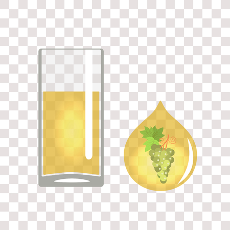 Vector illustration of lass of grape juice. Time to detoxのイラスト素材