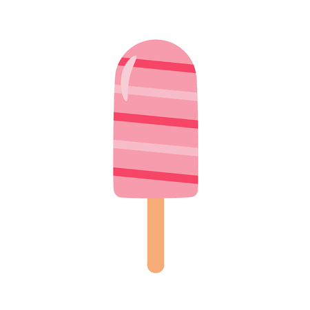 Ice cream cone in bright cartoon style on a white background. Vector illustration.のイラスト素材