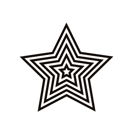 Star decorated with stripes, isolated on white background. Vector illustrationのイラスト素材