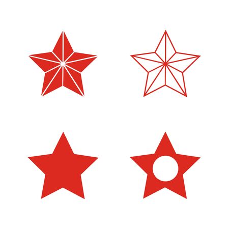 Set of geometric shapes stars isolated on white background. Vector illustrationのイラスト素材