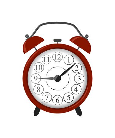 Alarm clock red wake-up time. Isolated on white background. Vector illustrationのイラスト素材