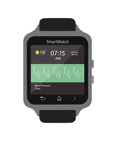 Smart watches for sports isolated on white background. Vector illustrationのイラスト素材