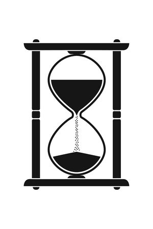 Clock. Silhouette of hourglass isolated on white background. Vector illustrationのイラスト素材