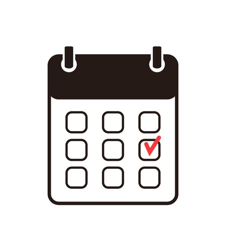 Calendar icon in flat style. Vector illustrationのイラスト素材