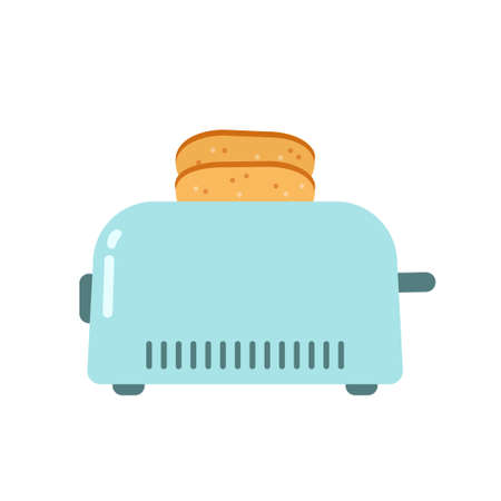Kitchen toaster in cartoon style isolated on white background. Vector illustrationのイラスト素材
