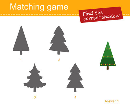1443 Find correct shadow. Educational game for children. Flat cartoon styleのイラスト素材