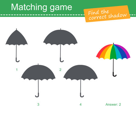 1440 Find correct shadow. Educational game for children. Flat cartoon styleのイラスト素材