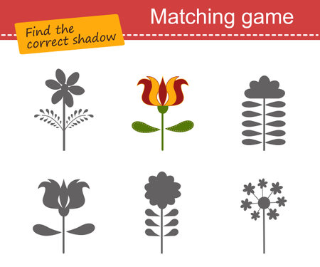 1433 Find correct shadow. Educational game for children. Flat cartoon styleのイラスト素材