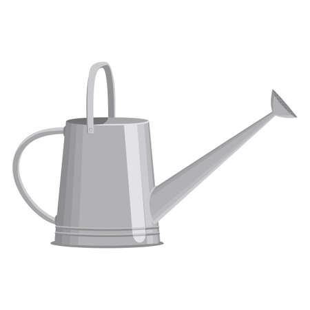 Watering can galvanized. Cartoon flat styleのイラスト素材
