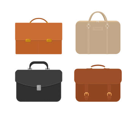 Briefcase isolated on white background. Cartoon flat style. Vector illustrationのイラスト素材