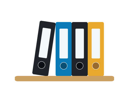 Office folders isolated on white background. Cartoon flat style. Vector illustrationのイラスト素材