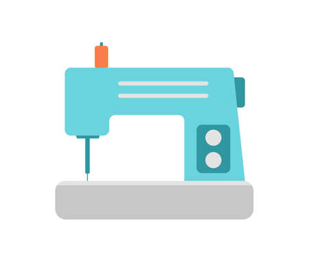 Sewing machine isolated on white background. Vector illustration. Cartoon flat styleのイラスト素材