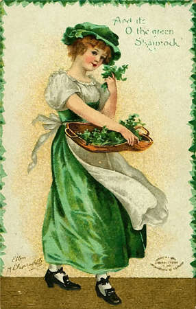Saint Patricks Day. Vintage postcardのイラスト素材