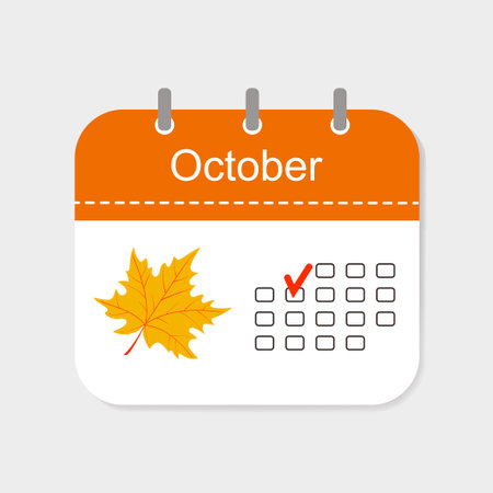 Calendar icon with pattern. Oct. Icon concept. cartoon flat styleの写真素材