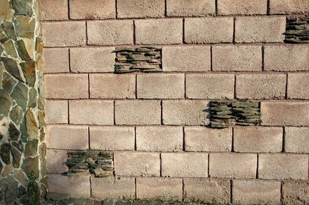 Stone designer fence. Texture. close upの写真素材